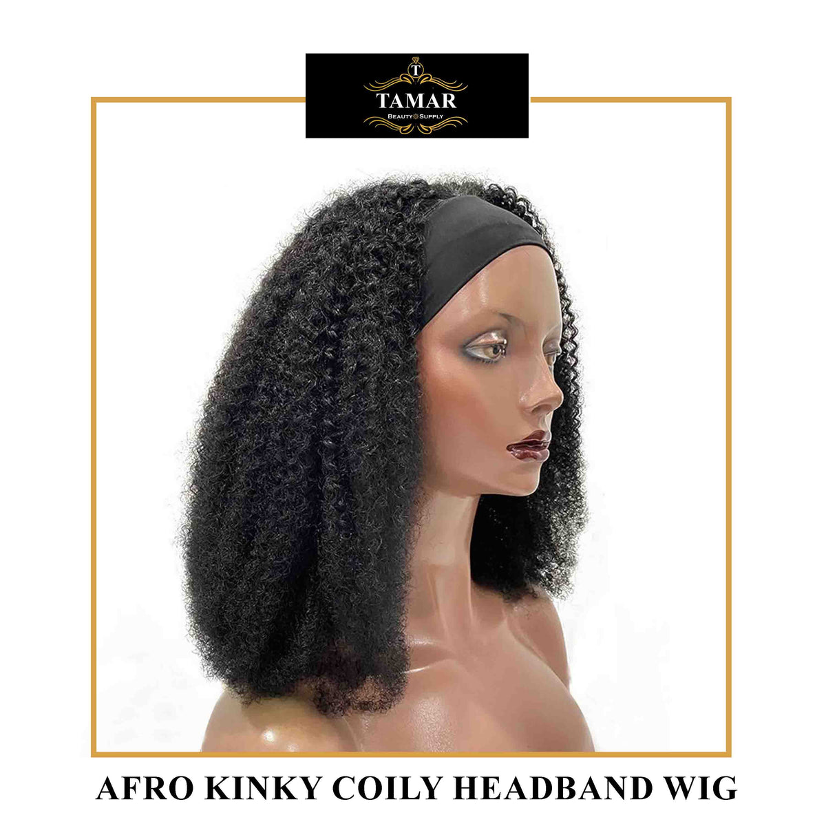 Afro Kinky Coily Headband Wig Natural Looking Headband Wig