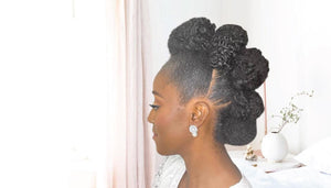 Afro kinky coily, bridal hair updo