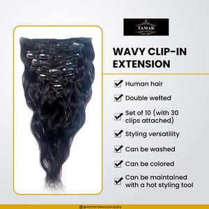 Body wave clip-in extensions