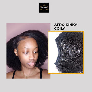 Afro kinky coily clip-in extensions