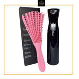 Detangling Duo: Mist Spray bottle & Ergonomic detangling hair brush